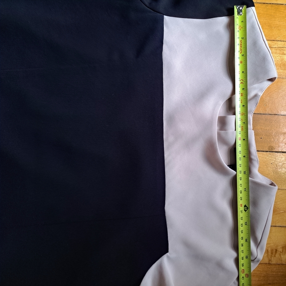 🇨🇦 Valérie Dumaine Colorblock Shift Dress – Black & White – Size M - Picture 10 of 11